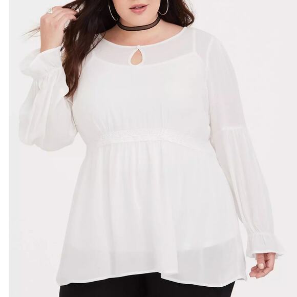 New but‎ Damaged Torrid Outlander Sheer Time Traveler Tunic Shirt Plus Size 2 - Picture 3 of 4